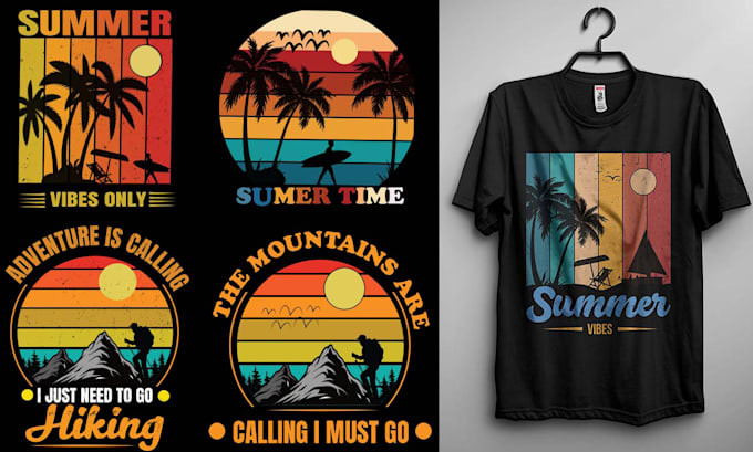create summer and camping tshirt designs
