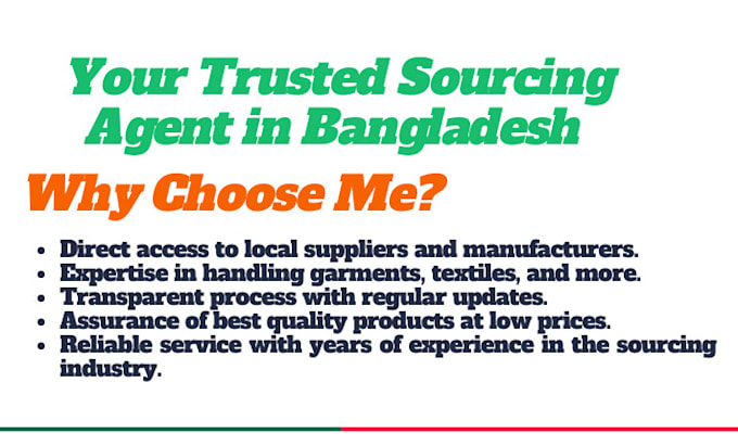 be your trusted sourcing agent in bangladesh