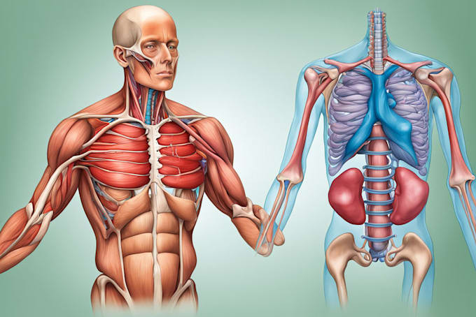 professional medical illustrations, drawings, exercises