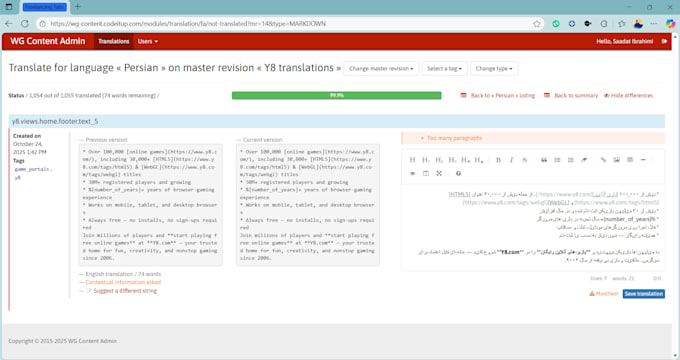 do english to persian translation and localization