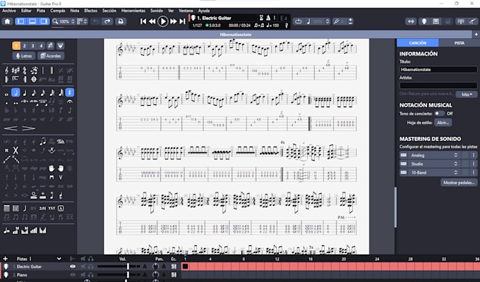 transcripción de partituras musicales