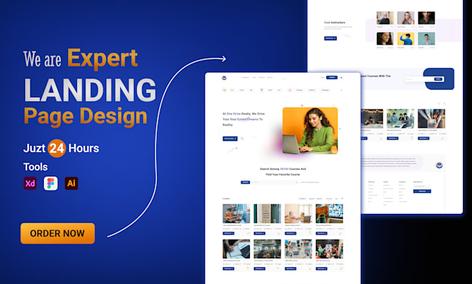 do ui ux design, web design, website design, and landing page design