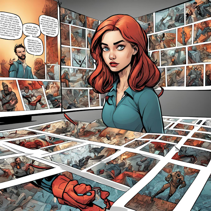 design comic book page and illustration