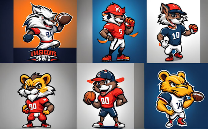 create unique sports, mascot, creative logo