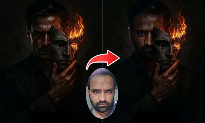 do realistic face swap head swap photo manipulation