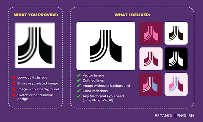 do a vector trace of your pixelated logo or image
