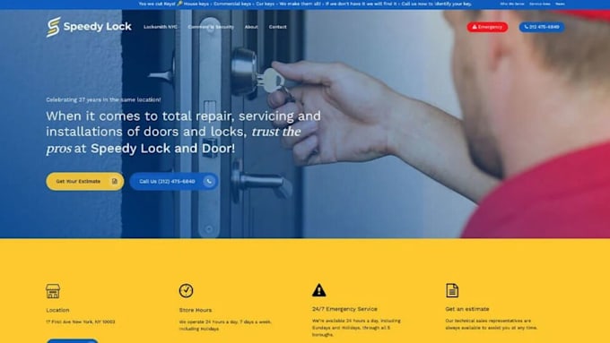 design locksmith landing page, locksmith wordpress website and lead generation
