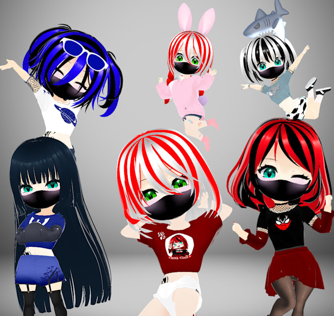 create cute chibi vtuber avatars for you