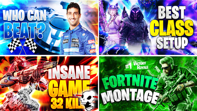 Create eye catching gaming youtube thumbnail design for your by ...