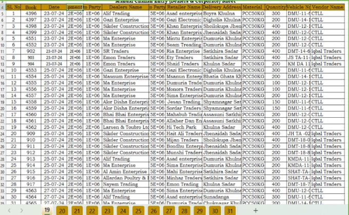 do excel data entry and formatting
