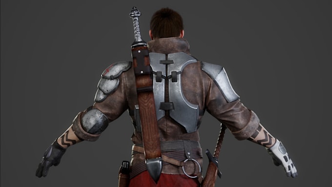 3d game character,rig ue5,vr ar,uv mapping, retopology using dynamesh, zremesher