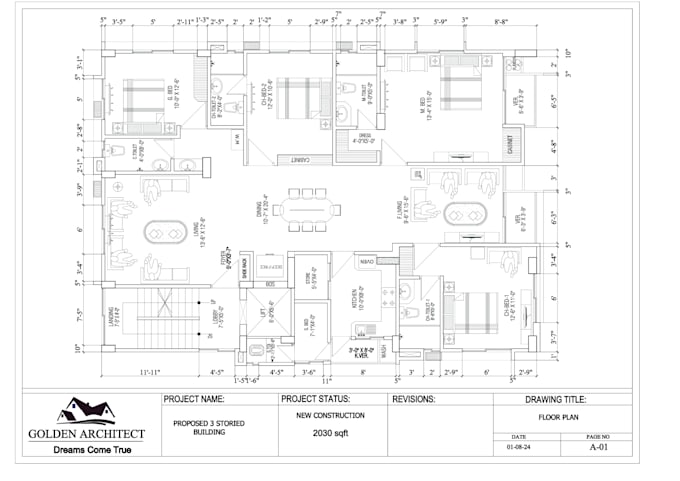 Draw architectural 2d floor plan in autocad by Subrato_designs | Fiverr