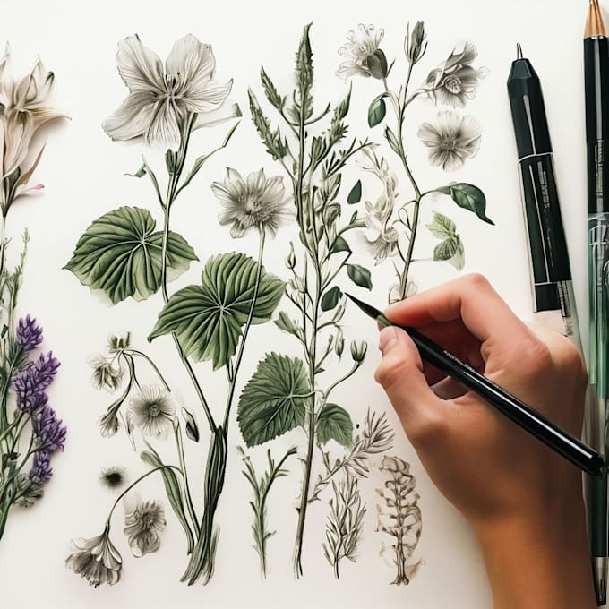 design elegant botanical illustration composition