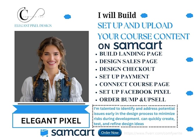 design samcart online course, mighty network set up design samcart sales funnel