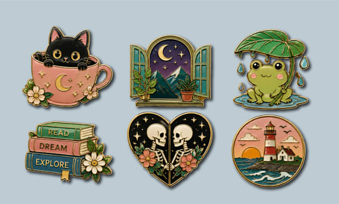 design enamel pins, company badges, medals, hat pins for you
