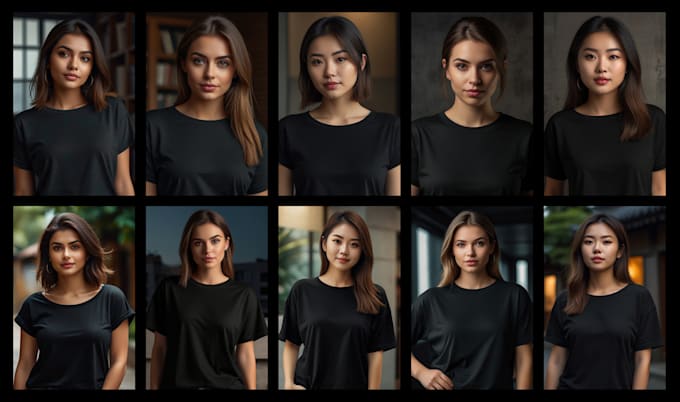 create ai generated realistic model for print on demand store
