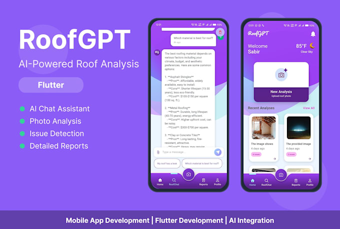 do mobile app development flutter ai app, android ios developer
