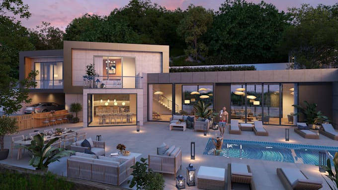 we will professional 3d rendering architecture with high quality