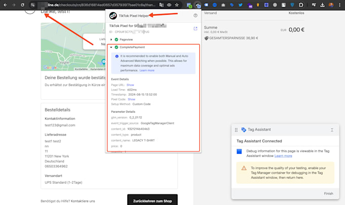 install tiktok pixel and events API on your website