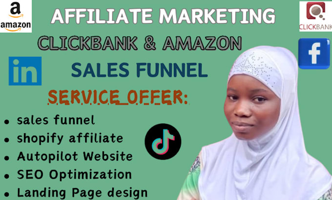 design amazon affiliate store, clickbank promotion  shopify affiliate marketing