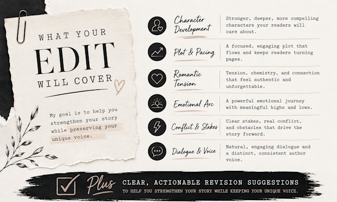 provide developmental editing for your romance novel