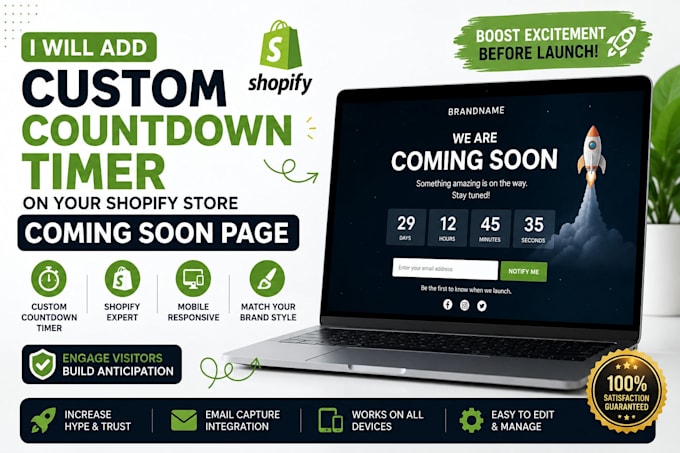 create countdown timer coming soon password page counter timer