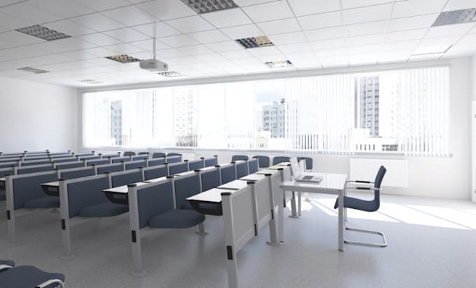 do 3d interior and exterior design for school