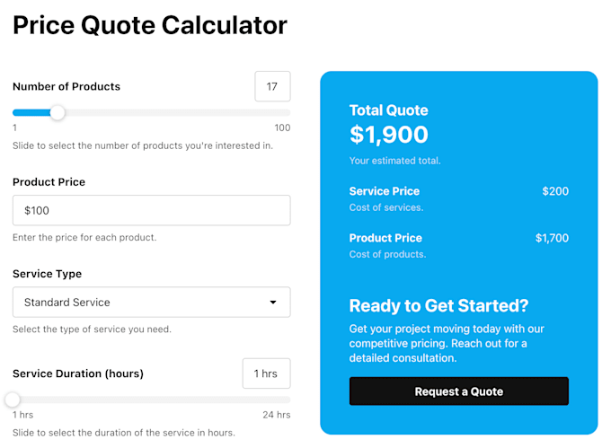 create convert excel google sheet to web app calculator form