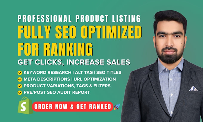 seo optimize and upload shopify product listings for better traffic and ranking