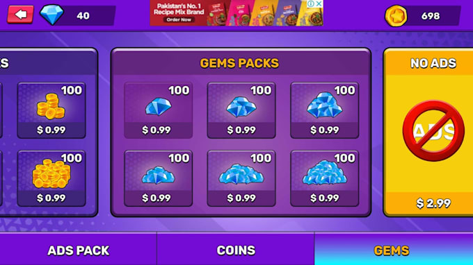 create unique game UX UI design, slicing assets, game icon