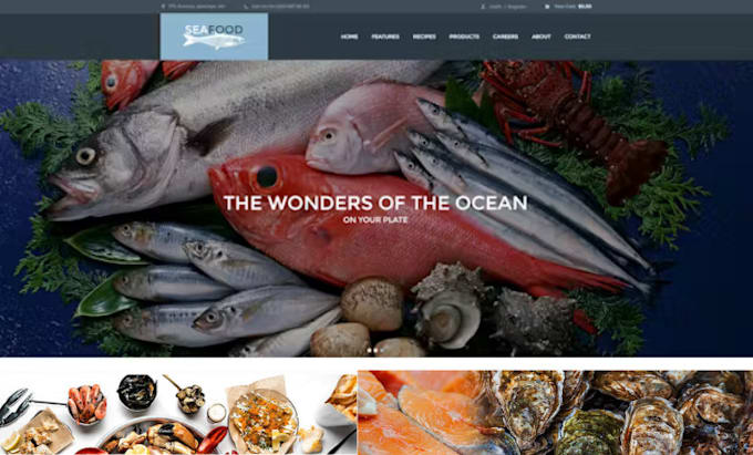 design 7 figure seafood shopify store butcher store seafood store website