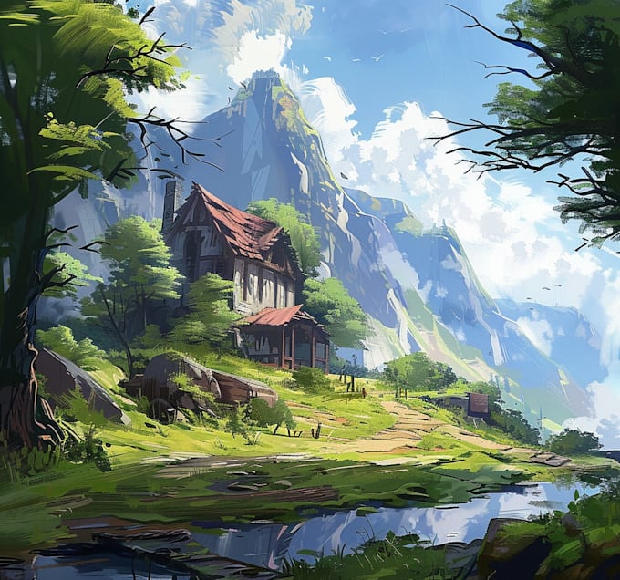 Draw an environment concept art landscape design by Thuwahrisol | Fiverr