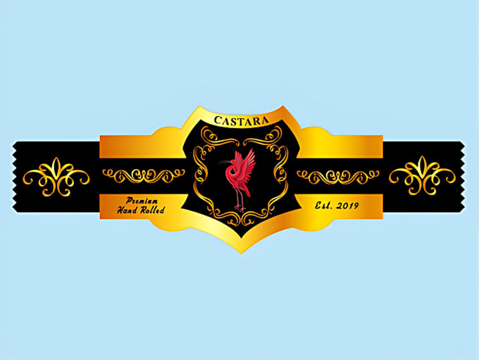 create a premium cigar brands label box logo and any graphics design