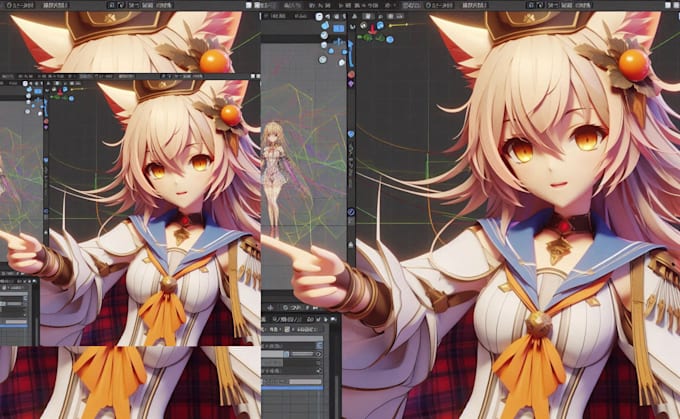 Model realistic anime character, 3d toy model for film game, favourite ...