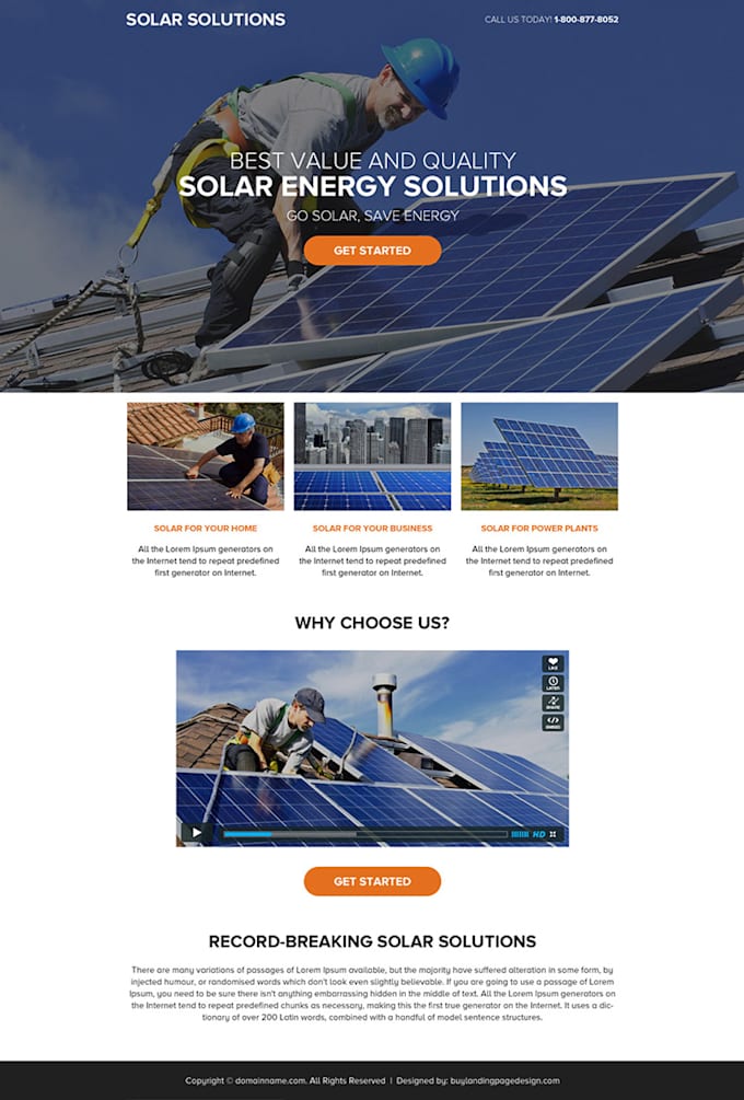 generate solar leads solar website business leads landing page sales funnel