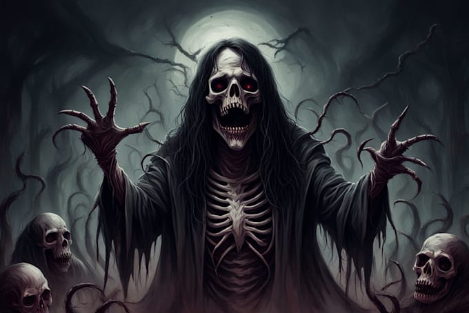 create dark art illustrations in pen and ink