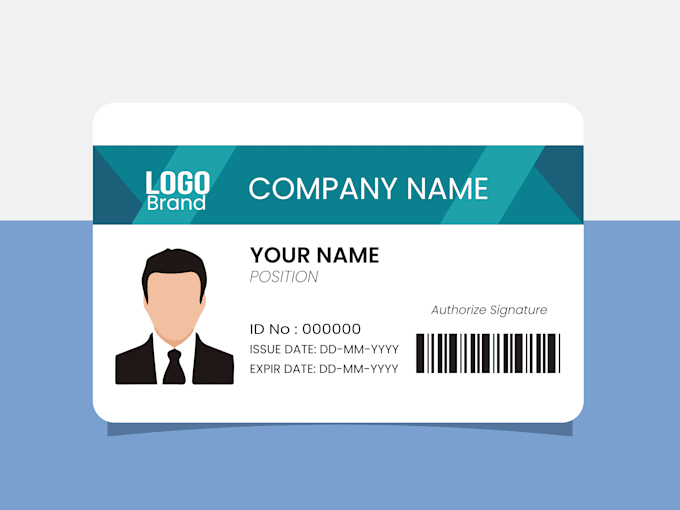 design id card company and event for employee or student with pvc