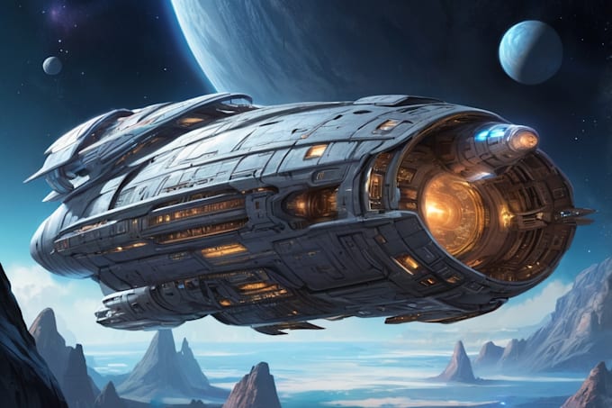 drawing sci fi spaceship design