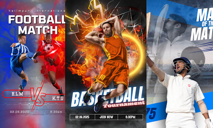 design custom sports posters for your team, event, or tournament