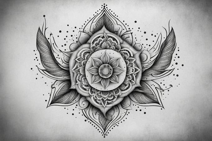 draw dotwork illustration for tattoo design