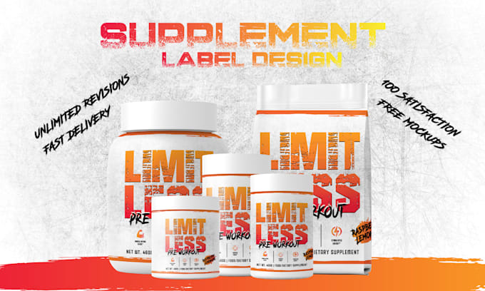 design professional supplement labels and packaging with 3d mockups