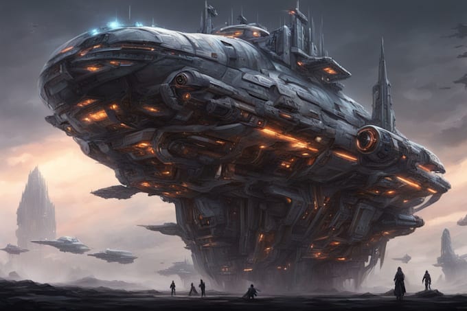 draw sci fi art and spaceship design