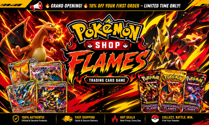 design pokemon shopify store pokemon website trading card store tgc website