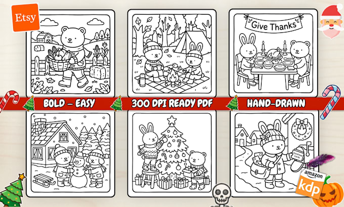 draw bold and easy coloring book pages for kids and adults