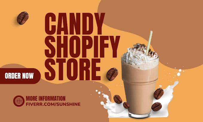 design 7 figure candy shopify store ice cream chocolate pastry cookies store