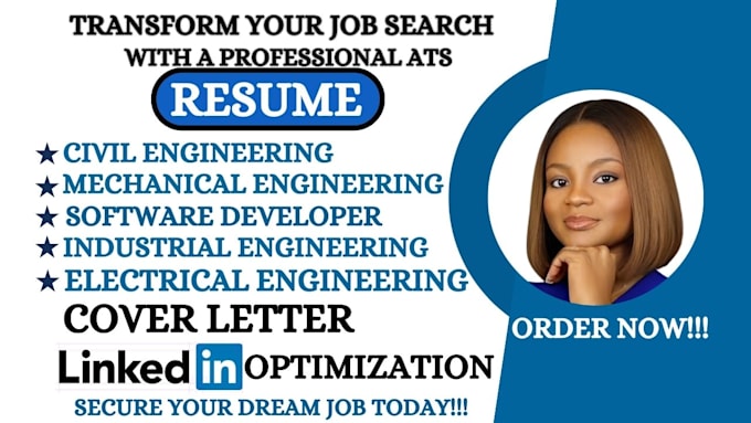 write an engineering, civil, mechanical, software developer, industrial resume
