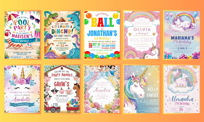 design a birthday invitation for children
