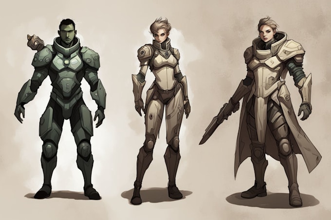 draw fantasy scifi custom characters and concept