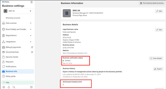 create fresh verified fb business manager and ads account
