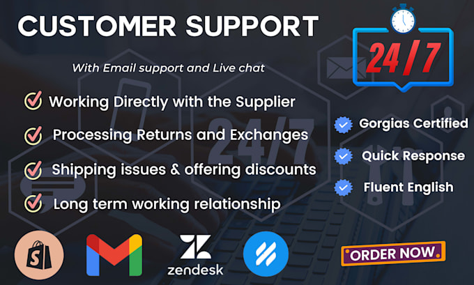 customer service via email support and live chat